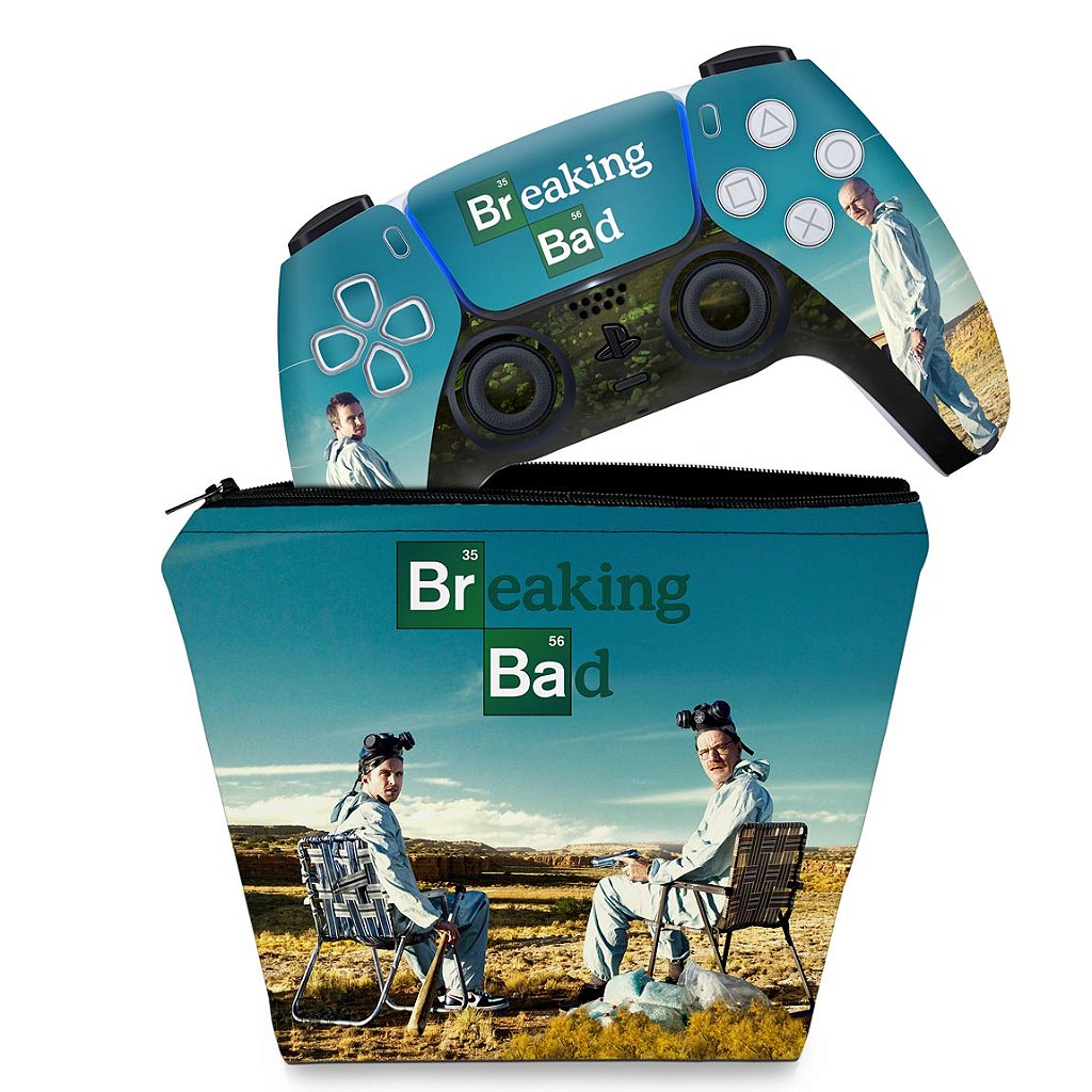 KIT Capa Case e Skin Anti-Rage PS5 Controle - Breaking Bad