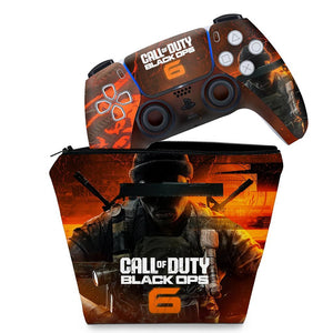 KIT Capa Case e Skin Anti-Rage PS5 Controle - Call of Duty Black Ops 6 - Pop Arte Skins