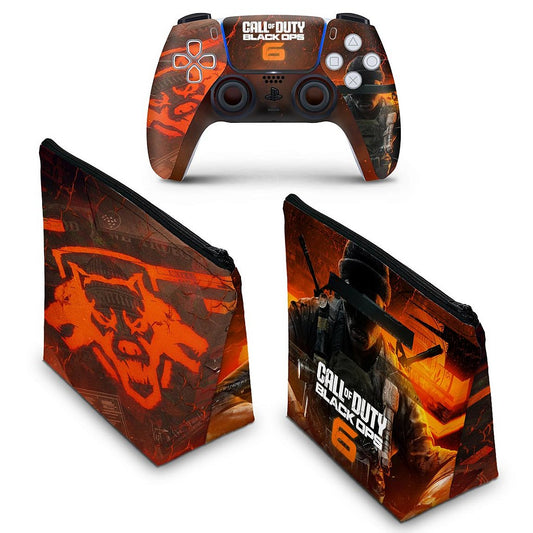 KIT Capa Case e Skin Anti-Rage PS5 Controle - Call of Duty Black Ops 6