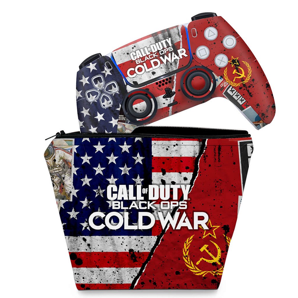 KIT Capa Case e Skin Anti-Rage PS5 Controle - Call Of Duty Cold War