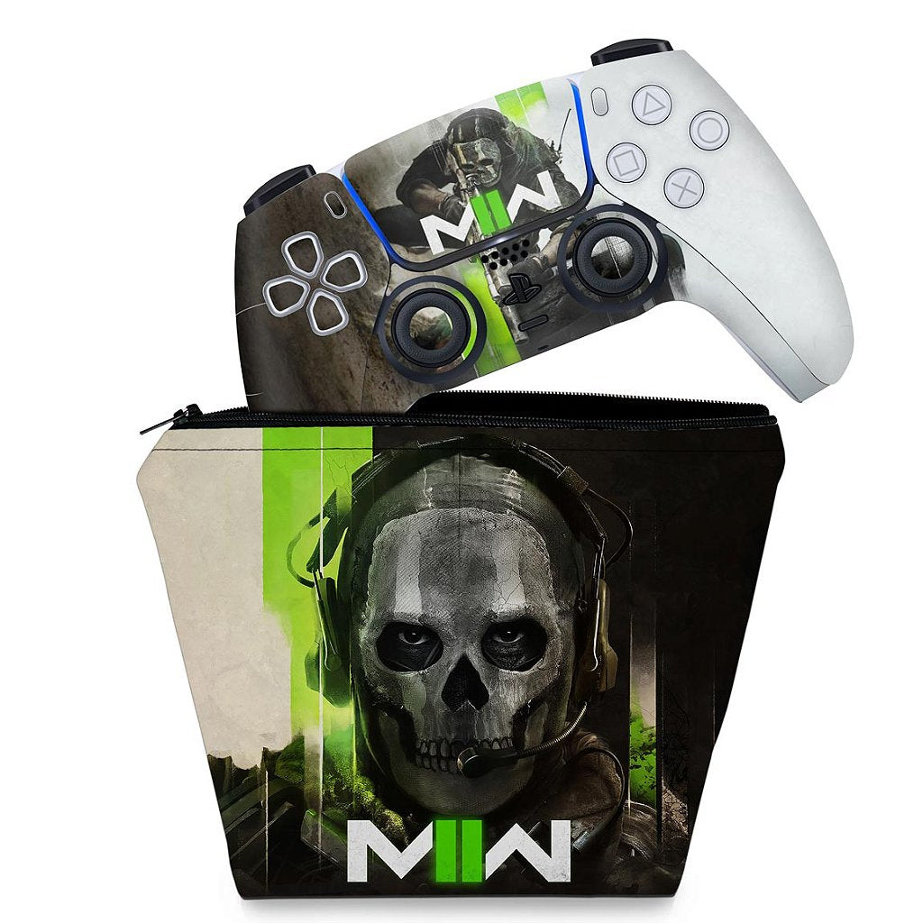 KIT Capa Case e Skin Anti-Rage PS5 Controle - Call Of Duty Modern Warfare II