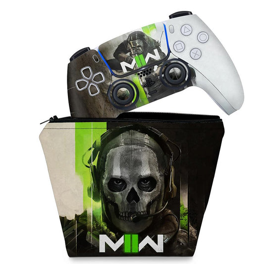 KIT Capa Case e Skin Anti-Rage PS5 Controle - Call Of Duty Modern Warfare II
