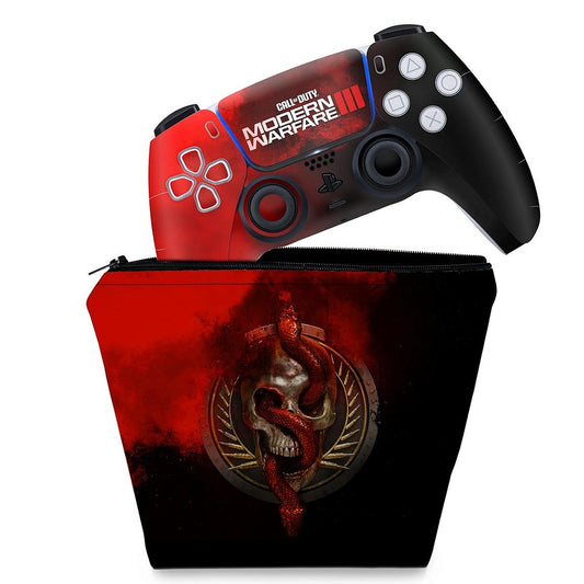 KIT Capa Case e Skin Anti-Rage PS5 Controle - Call Of Duty Modern Warfare III