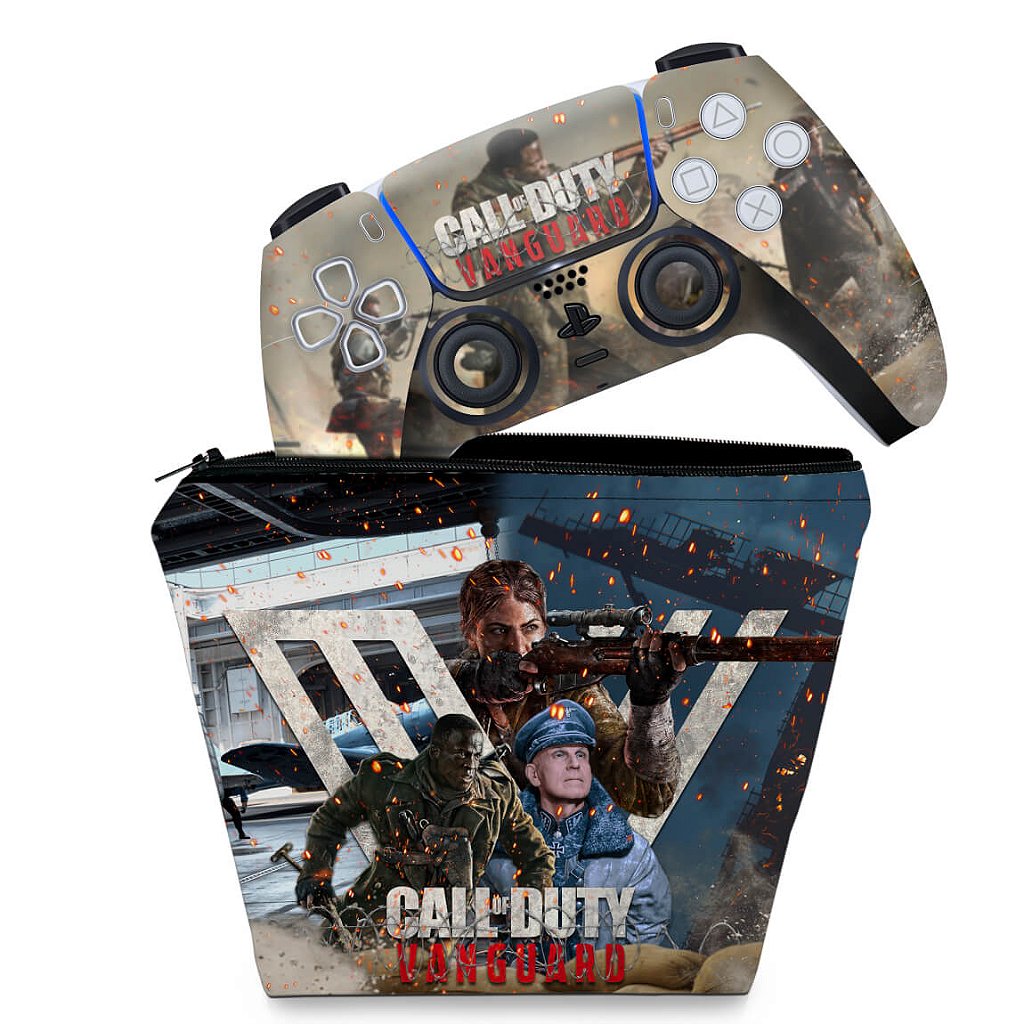 KIT Capa Case e Skin Anti-Rage PS5 Controle - Call of Duty Vanguard