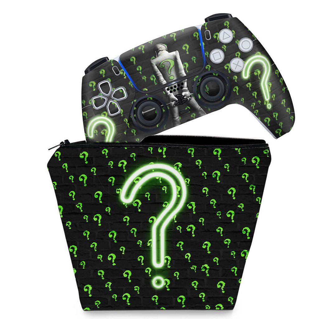 KIT Capa Case e Skin Anti-Rage PS5 Controle - Charada