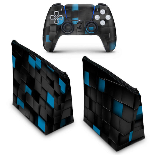 KIT Capa Case e Skin Anti-Rage PS5 Controle - Cubos
