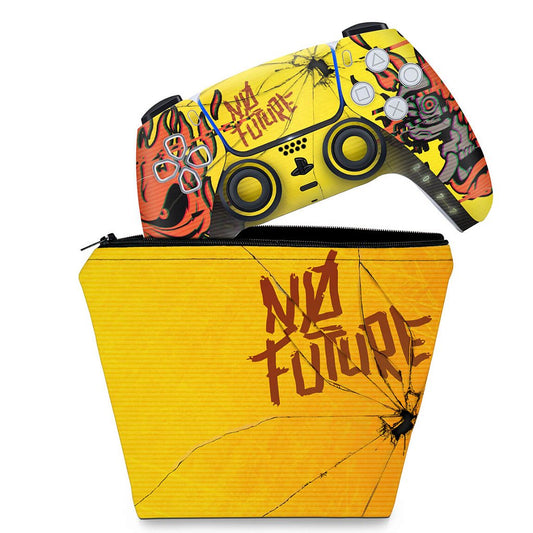 KIT Capa Case e Skin Anti-Rage PS5 Controle - Cyberpunk 2077