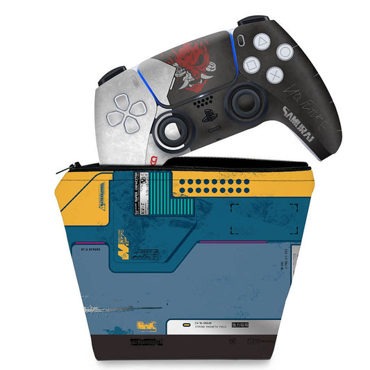 KIT Capa Case e Skin Anti-Rage PS5 Controle - Cyberpunk 2077 Bundle