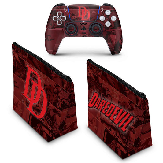 KIT Capa Case e Skin Anti-Rage PS5 Controle - Daredevil Demolidor Comics