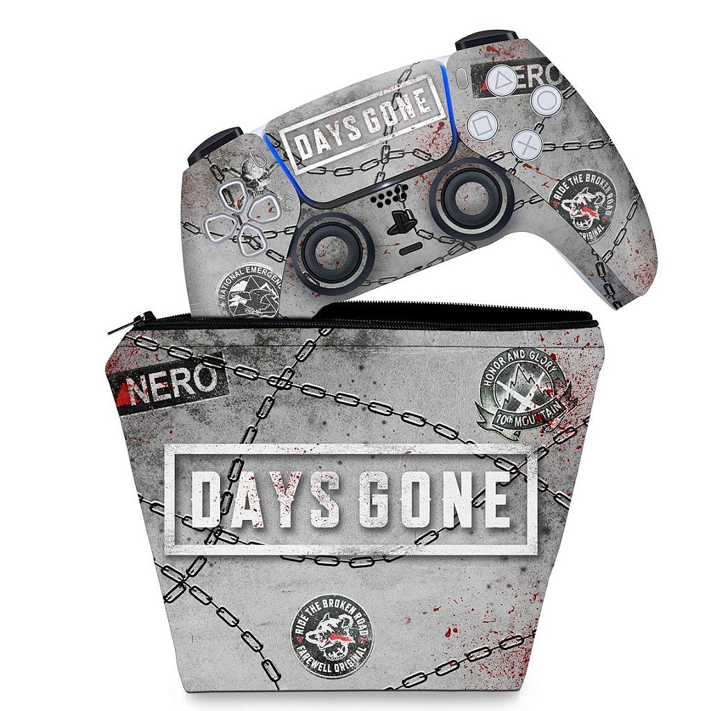 KIT Capa Case e Skin Anti-Rage PS5 Controle - Days Gone