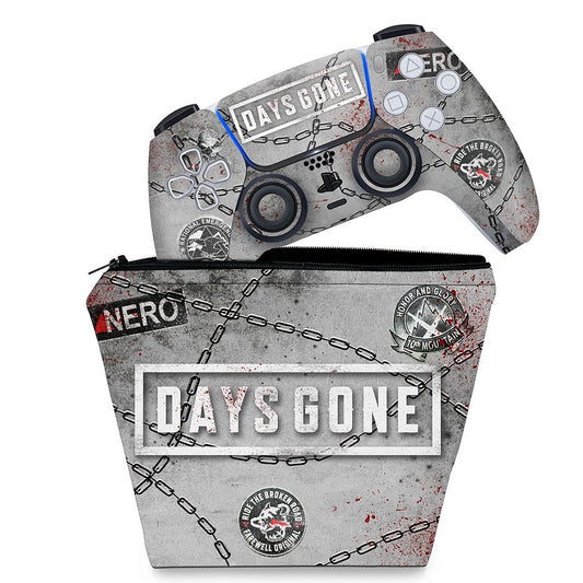 KIT Capa Case e Skin Anti-Rage PS5 Controle - Days Gone