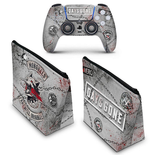KIT Capa Case e Skin Anti-Rage PS5 Controle - Days Gone