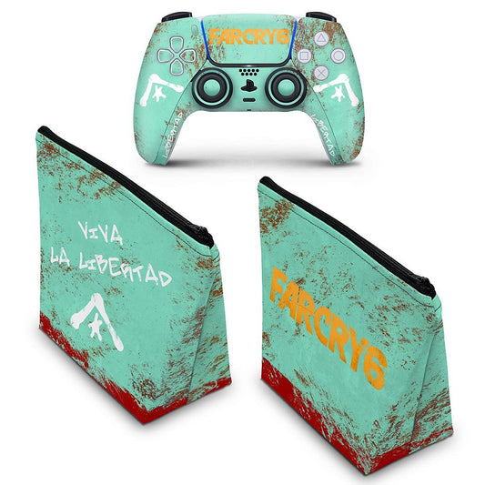 KIT Capa Case e Skin Anti-Rage PS5 Controle - Far Cry 6