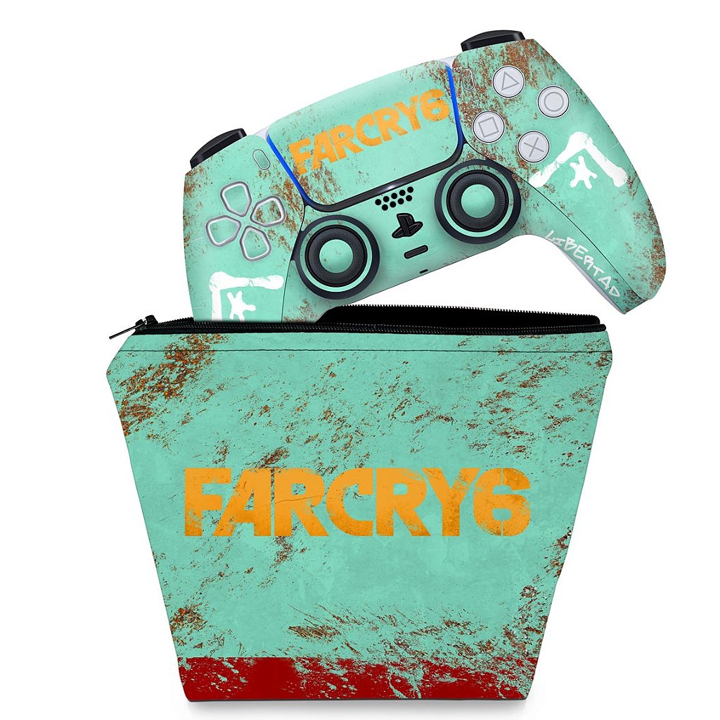 KIT Capa Case e Skin Anti-Rage PS5 Controle - Far Cry 6