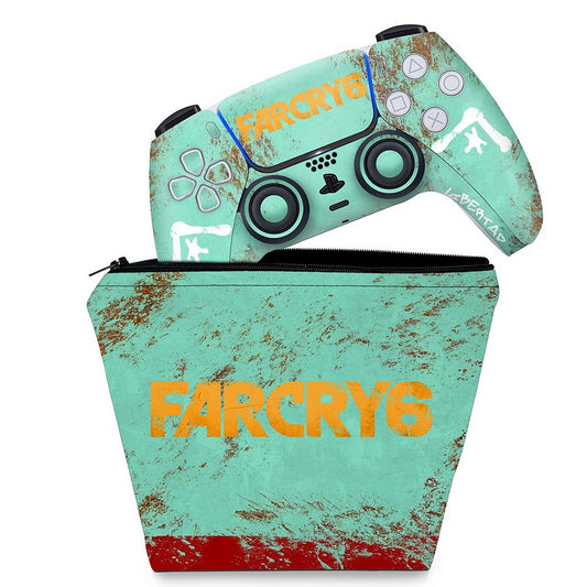 KIT Capa Case e Skin Anti-Rage PS5 Controle - Far Cry 6