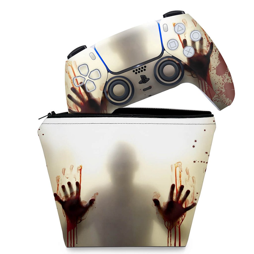 KIT Capa Case e Skin Anti-Rage PS5 Controle - Fear The Walking Dead