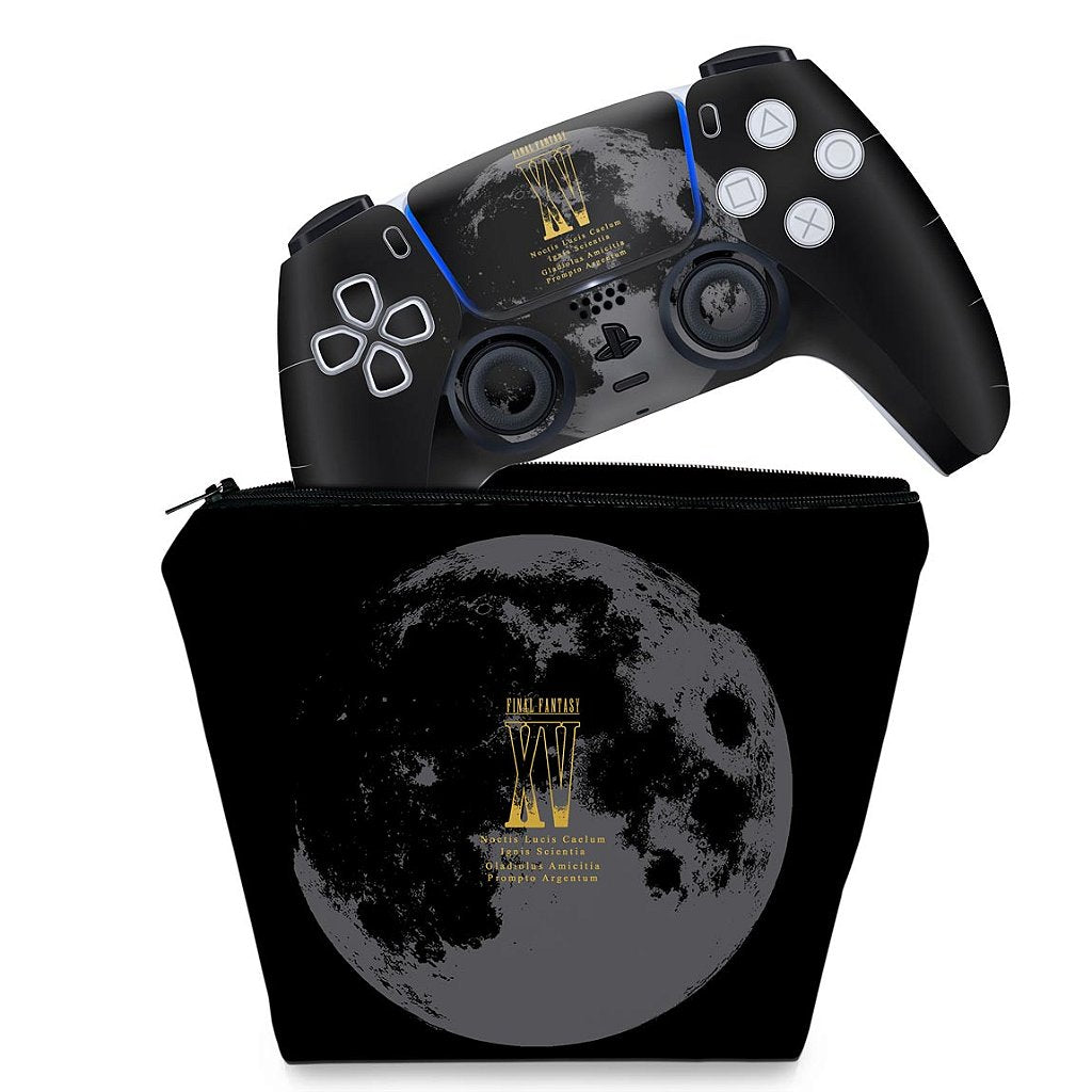 KIT Capa Case e Skin Anti-Rage PS5 Controle - Final Fantasy XV Bundle - Pop Arte Skins