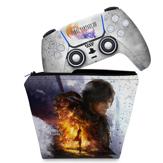 KIT Capa Case e Skin Anti-Rage PS5 Controle - Final Fantasy XVI