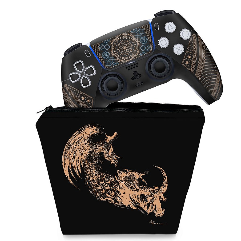 KIT Capa Case e Skin Anti-Rage PS5 Controle - Final Fantasy XVI Edition