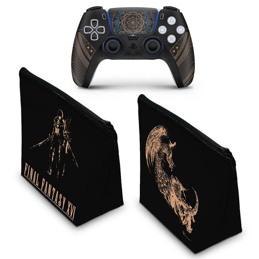 KIT Capa Case e Skin Anti-Rage PS5 Controle - Final Fantasy XVI Edition