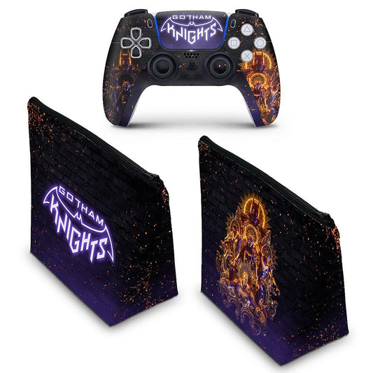 KIT Capa Case e Skin Anti-Rage PS5 Controle - Gotham Knights
