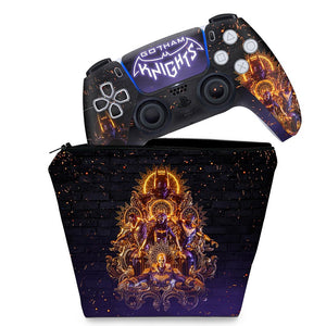 KIT Capa Case e Skin Anti-Rage PS5 Controle - Gotham Knights - Pop Arte Skins