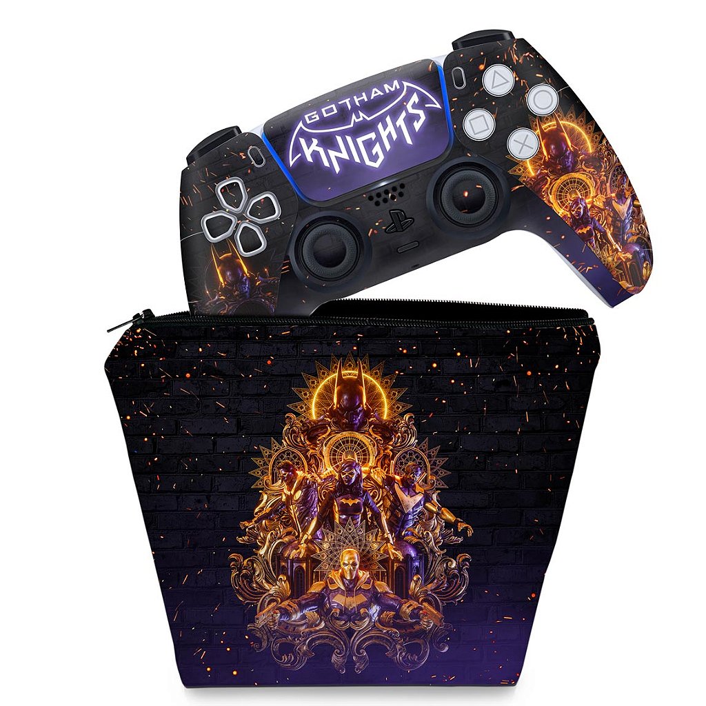 KIT Capa Case e Skin Anti-Rage PS5 Controle - Gotham Knights