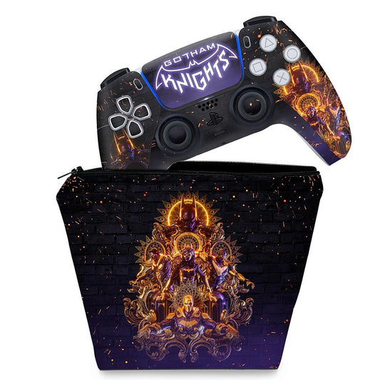 KIT Capa Case e Skin Anti-Rage PS5 Controle - Gotham Knights