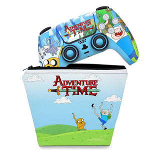 KIT Capa Case e Skin Anti-Rage PS5 Controle - Hora de Aventura - Pop Arte Skins