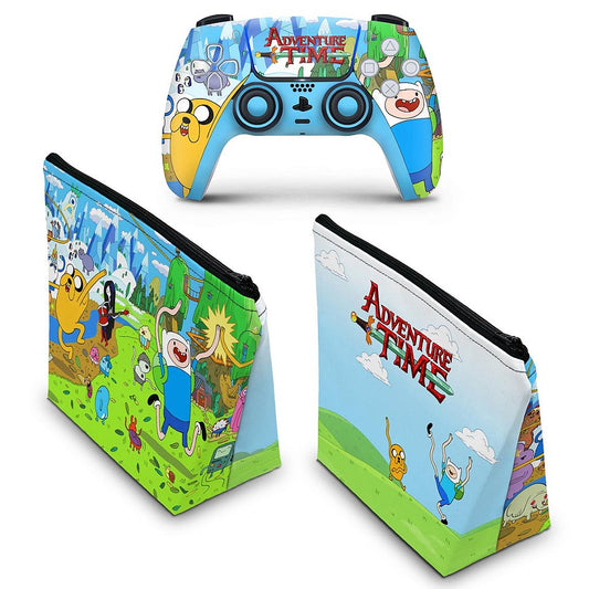 KIT Capa Case e Skin Anti-Rage PS5 Controle - Hora de Aventura