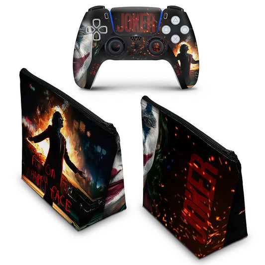 KIT Capa Case e Skin Anti-Rage PS5 Controle - Joker Filme