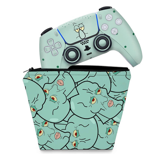 KIT Capa Case e Skin Anti-Rage PS5 Controle - Lula Molusco