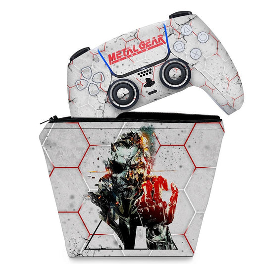 KIT Capa Case e Skin Anti-Rage PS5 Controle - Metal Gear Solid