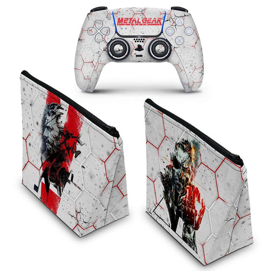 KIT Capa Case e Skin Anti-Rage PS5 Controle - Metal Gear Solid