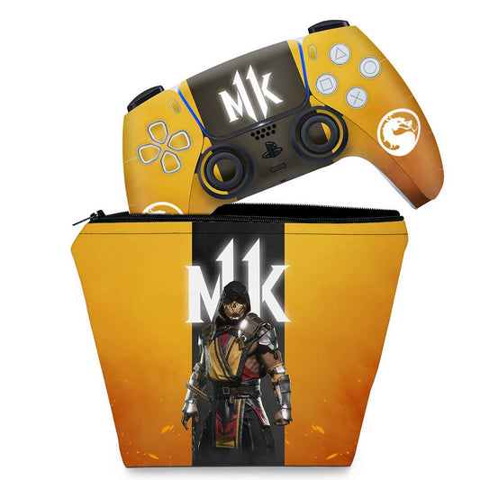 KIT Capa Case e Skin Anti-Rage PS5 Controle - Mortal Kombat 11