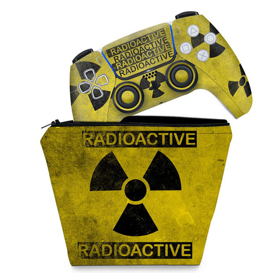 KIT Capa Case e Skin Anti-Rage PS5 Controle - Radioativo
