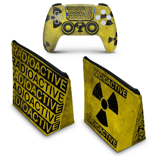 KIT Capa Case e Skin Anti-Rage PS5 Controle - Radioativo