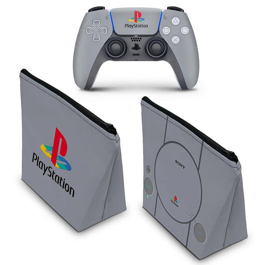 KIT Capa Case e Skin Anti-Rage PS5 Controle - Sony Playstation 1