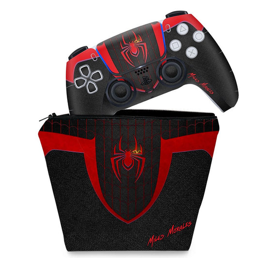 KIT Capa Case e Skin Anti-Rage PS5 Controle - Spider-Man: Miles Morales