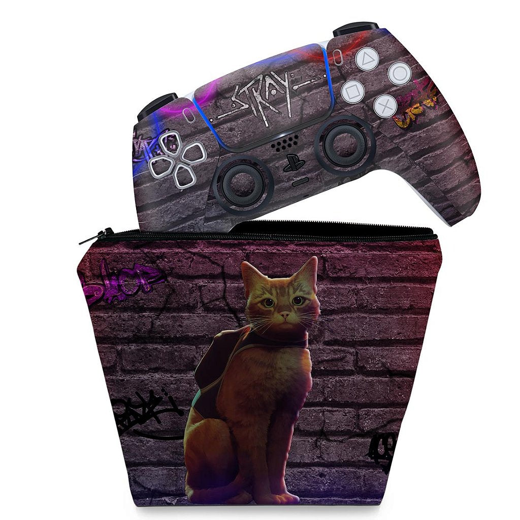 KIT Capa Case e Skin Anti-Rage PS5 Controle - Stray