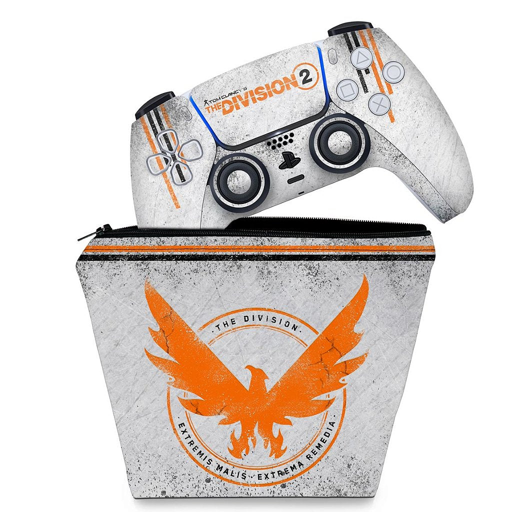 KIT Capa Case e Skin Anti-Rage PS5 Controle - The Division 2 - Pop Arte Skins