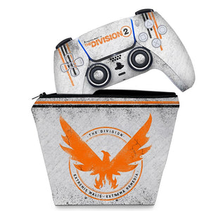 KIT Capa Case e Skin Anti-Rage PS5 Controle - The Division 2 - Pop Arte Skins