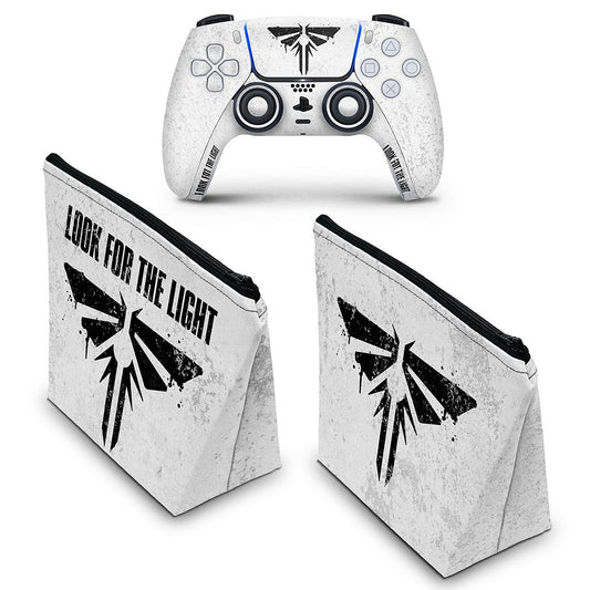 KIT Capa Case e Skin Anti-Rage PS5 Controle - The Last Of Us Firefly