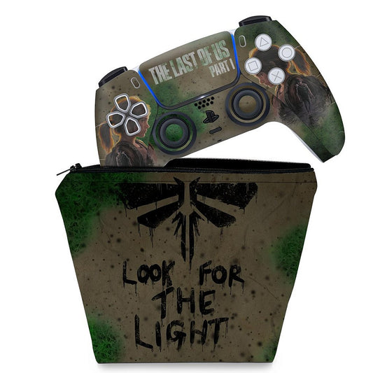 KIT Capa Case e Skin Anti-Rage PS5 Controle - The Last of Us Part 1 I