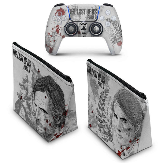 KIT Capa Case e Skin Anti-Rage PS5 Controle - The Last Of Us Part II