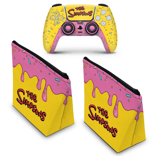 KIT Capa Case e Skin Anti-Rage PS5 Controle - The Simpsons