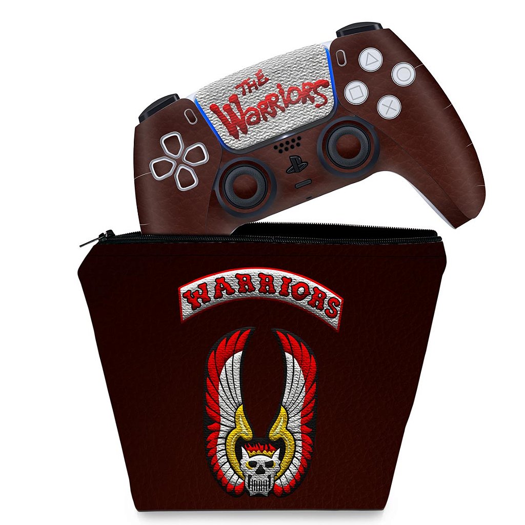 KIT Capa Case e Skin Anti-Rage PS5 Controle - The Warriors