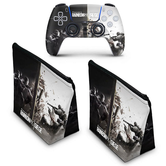 KIT Capa Case e Skin Anti-Rage PS5 Controle - Tom Clancy's Rainbow Six Siege