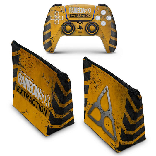 KIT Capa Case e Skin Anti-Rage PS5 Controle - Tom Clancy's Rainbow Six Siege Extraction
