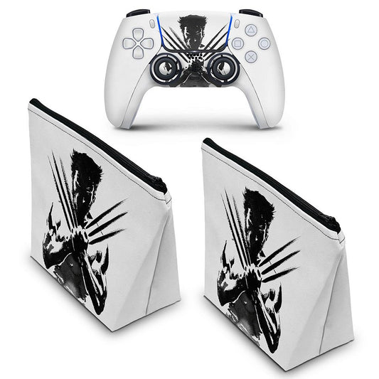 KIT Capa Case e Skin Anti-Rage PS5 Controle - Wolverine X-men